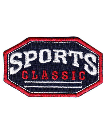 Naszywka naprasowanka SPORTS CLASSIC termoprzylepna haft 7,8x4,7cm, Wyszywane