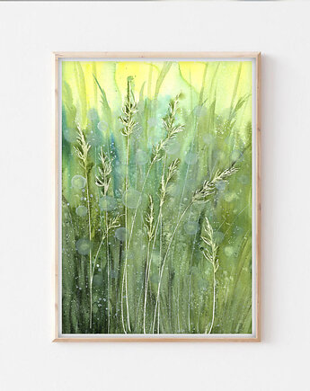 Oryginalna akwarela. Łąka A4, Malgorzata Domanska