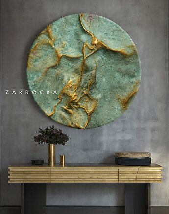 PATINNA - obraz pozłacana struktura płaskorzeźba, art and texture