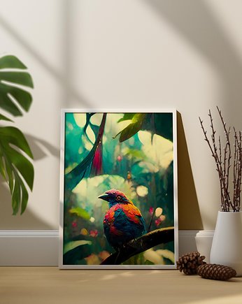 Plakat Barwny Ptak, Abstraktoria