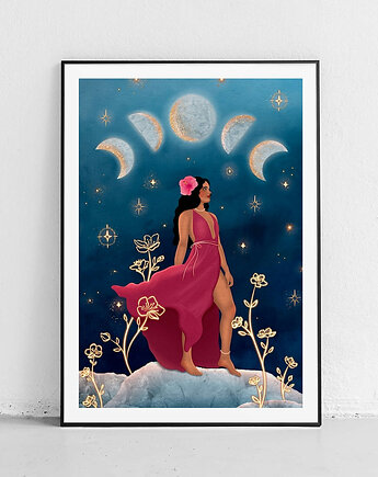 Plakat Bogini w świetle księżyca, Harvest Maison