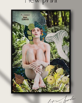 Do lasu - kolaż analogowy (print), Black Heart Collage