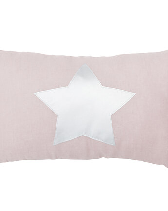 Lniana poduszka ze srebrną gwiazdką BRUDNY Róż, Nukko Design