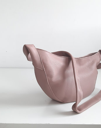 Rogalik średniej wielkości skórzana torebka wiązana na supeł, Łagoda