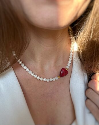 Naszyjnik Walentynkowy Perły Serce, Lajka