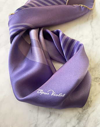 Apaszka jedwabna Opus Violet, ręcznie rolowana, VARSOVIAN