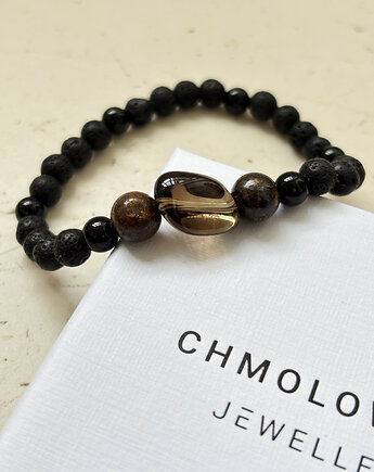 Bransoletka męska Kwarc Dymny, Chmolowska Jewellery