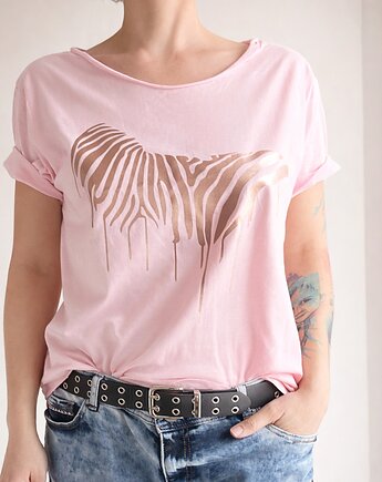 Rose gold Zebra na różowym Oversize, ONE MUG A DAY