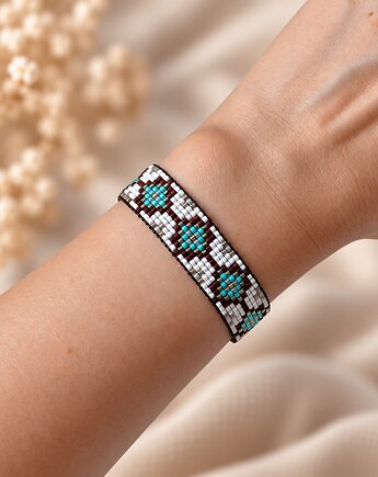 Bransoletka ABSTRACT - etno - koraliki Miyuki, Greenmoon Handmade