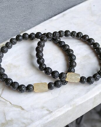 Komplet dla pary : CYTRYN & LAWA : na gumce, kaktusia