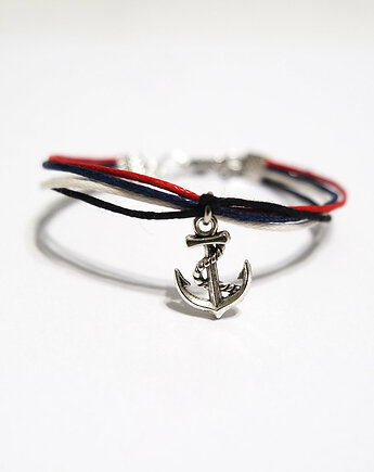 Bransoletka - Kotwica 2 - sznureczki, marynarska, yenoo