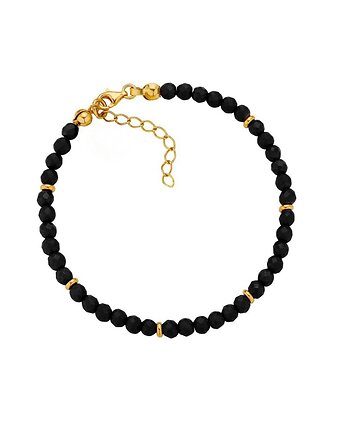 Bransoletka z onyksami i srebrem 925 pozłacanym, Coccola JEWELLERY