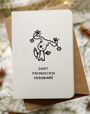 Świąteczna kartka z reniferem, Świąt pachnących piernikami, Pracownia Faramuszka