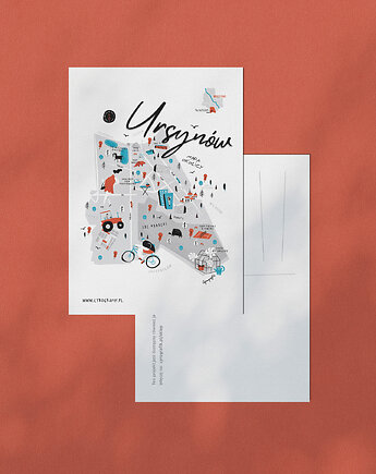 Warszawa Mapa Ursynów pocztówka A6 2 szt., Cyrografik
