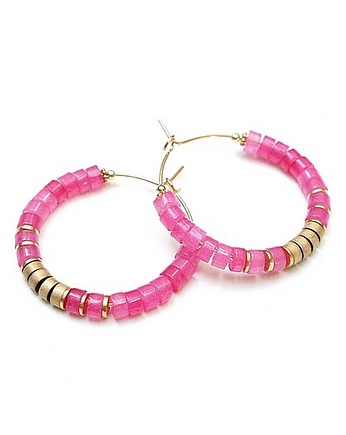 Kolczyki Alloys Collection Wianki /jadeit fuksja/, KiKa pracownia