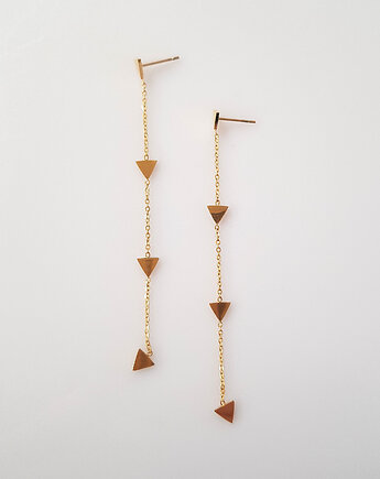 Kolczyki pozłacane Triangles in Chains, Mitsu