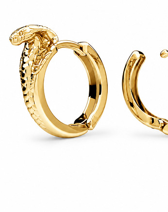 Kolczyki WĘŻE- kółka - srebro 925, 24K złoto, różowe złoto 18K, ISSI Jewelry