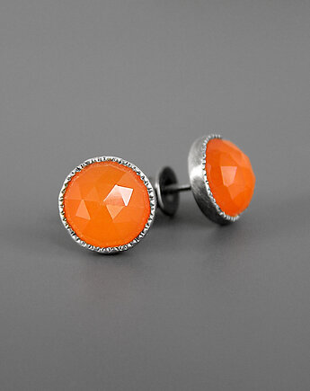 Kolczyki z karneolem, srebro, Pastelove Jewelry