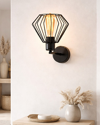 Czarny kinkiet w stylu loft DUBLIN LOFT, lampy loftowe LYSNE LOFT