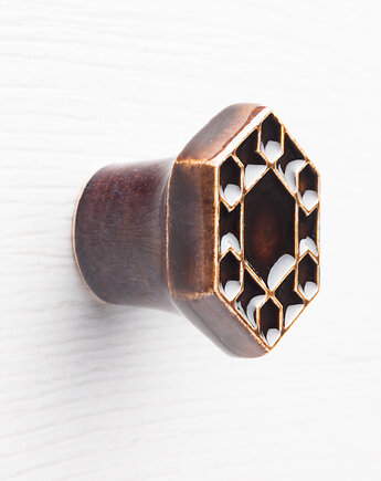 Gałka do mebli, ciemnobrązowa, wz.6, pracowniazona