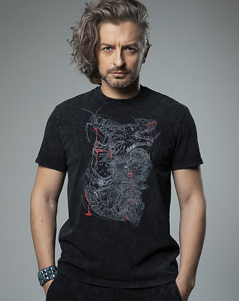 T-shirt męski zwierzątka odbarwione, MONIKA OPALIŃSKA