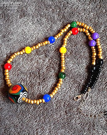 BOHO uroczy bajeczniej kolorowy naszyjnik jedyny TAKI Unikat handmade #2, Galeria Limart