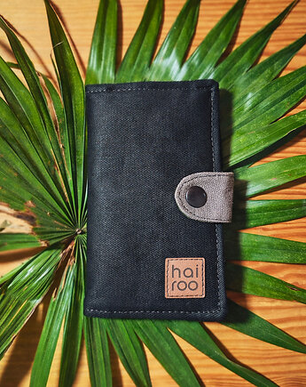 Portfel FUKU z bawełny canvas i bawełny drelich czarny, hairoo