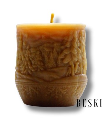 ZIMA W BESKIDACH - świeca z wosku pszczelego, Beskids