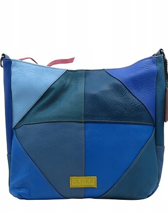 Torebka damska klasyczna skórzana na ramię oryginalna szeroki pasek OLIVKA, Olivka Warsaw