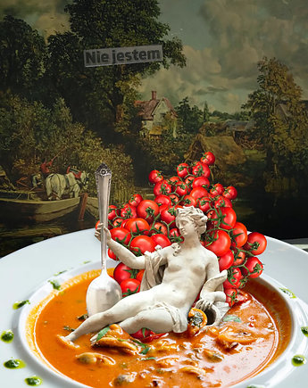 Plakat, kolaż Tomato Soup, zfragmentow