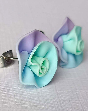 Pastelowe Kolczyki Różyczki, OMIFIMO