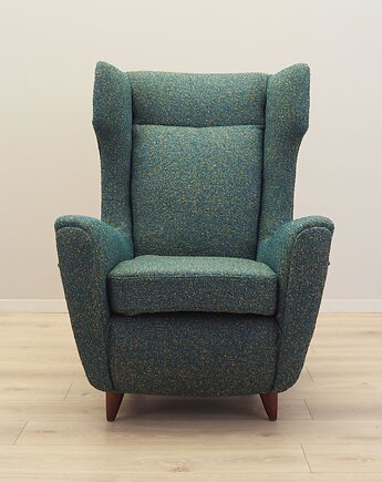 Fotel zielony, włoski design, lata 70, produkcja: Włochy, Przetwory design