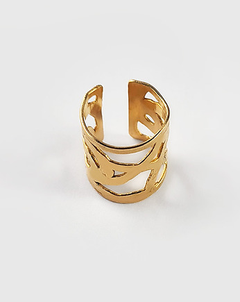 Duża nausznica na środek ucha OPEN złocona, COCONUT