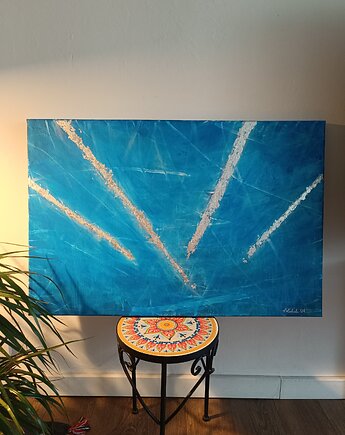 Obraz na zamówienie kupującego - Chmury i samoloty - 60x90 cm, Kasia Kulicka