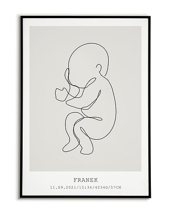 Plakat METRYCZKA kontur DZIECKO linie M70, Bajkowe Obrazki