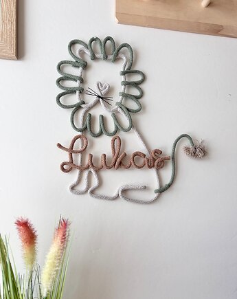 Personalizowany lew z imieniem do pokoju dziecka, Ren Art gifts
