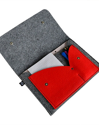 Organizer filcowy na notatki - szaro czerwony, Beltrani