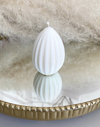 Świeca ekologiczna sojowa dekoracyjna jajko wielkanocne kolor wosku naturalny, Coccola JEWELLERY