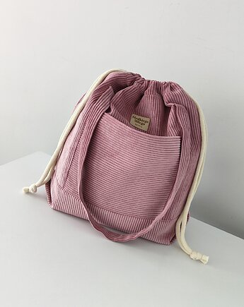 Torba SummerBag ROSE-duża różowa torba sztruksowa, Słodkiego Miłego Szycia