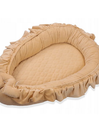 Kokon Niemowlęcy z falbanką Velvet - Banana Creme, Baby Love Decor