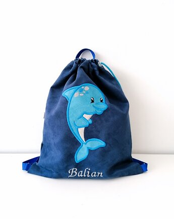 Plecak z Delfinem, worek z Delfinkiem i imieniem, Enitka Sweet Baby Room