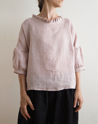 Bluzka "COSMOS" old rose, 100% len, madebyjokpa