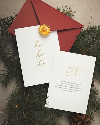 Kartka świąteczna ho ho ho, boho design
