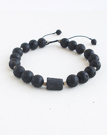 Turmalin i lawa czarna bransoletka, galeria nuit