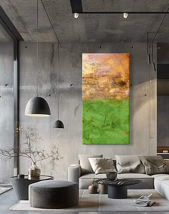 Duże nowoczesne obrazy do salonu metaliczne złocenia 80x160cm, art and texture