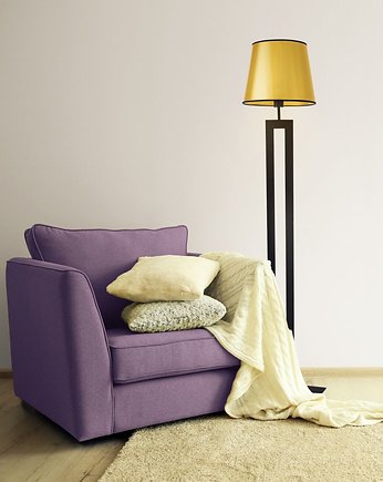 Czarno-złota lampa stojąca do salonu w stylu glamour VEGAS MIRROR, LYSNE