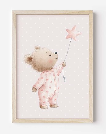 Plakat Na Ścianę Dla Dziewczynki Różowe misie nr. 1, Dekoracjan