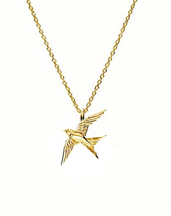 JASKÓŁKA- naszyjnik srebro złocone 24K, ISSI Jewelry