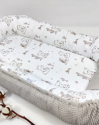 Kokon niemowlęcy z wyjmowanym materacem, kokon w misie, Enitka Sweet Baby Room