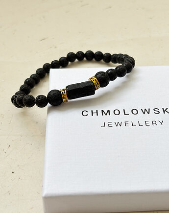 Bransoletka męska Lawa i Turmalin, Chmolowska Jewellery